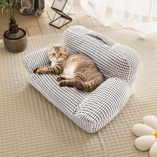 Modern Fluffy Cat & Small Dog Bed with Washable Cover - Image 2