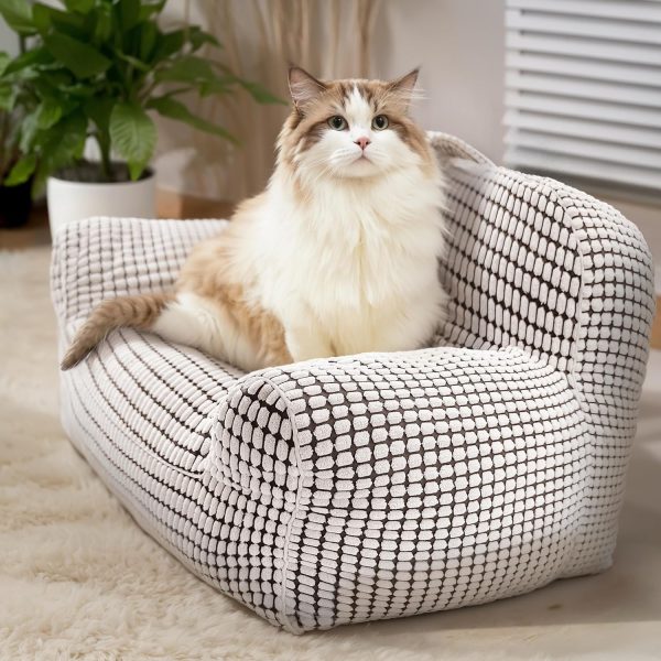 Modern Fluffy Cat & Small Dog Bed with Washable Cover - Image 13