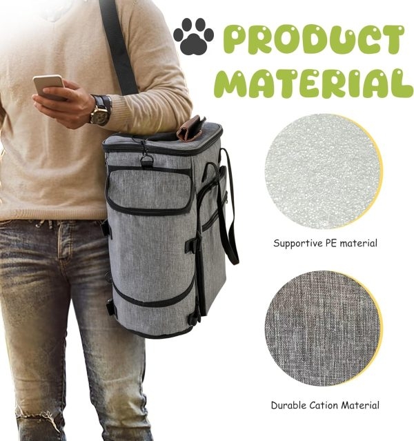 Dog Travel Bag Backpack with Dog Food Storage Container - Image 8