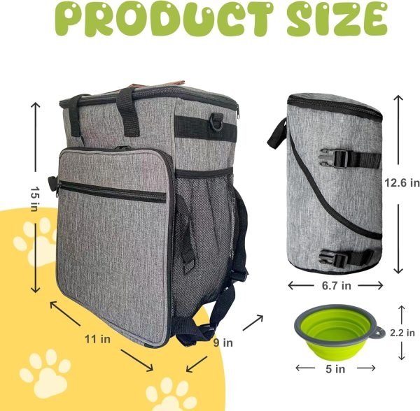 Dog Travel Bag Backpack with Dog Food Storage Container - Image 9