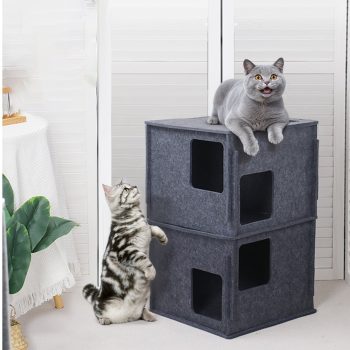 felt cat cave condo tunnel bed 3697