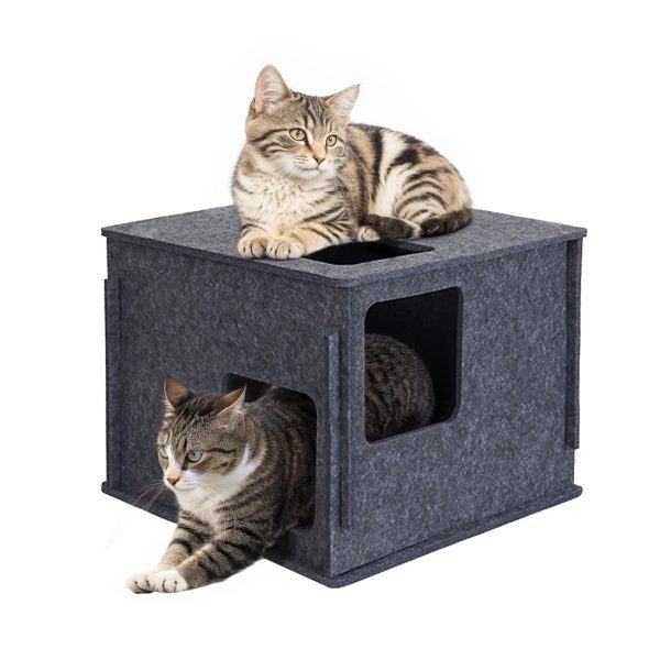 3-Storey Felt Cat Cave, Multi-Cat Condo & Tunnel Bed - Image 3