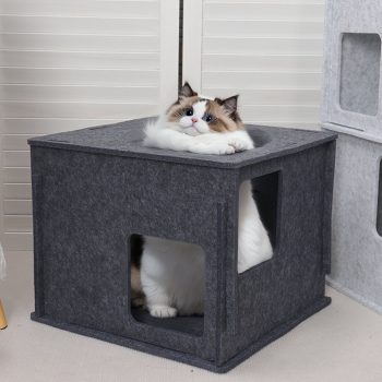 felt cat cave condo tunnel bed 3704