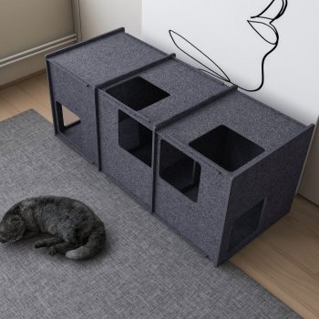 felt cat cave condo tunnel bed 3706