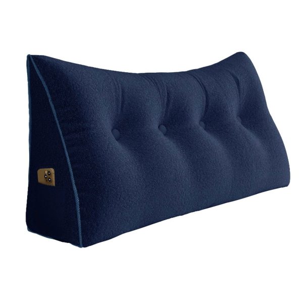 Large Headboard Reading Pillow for Bed Daybed Bolster Backrest Blue