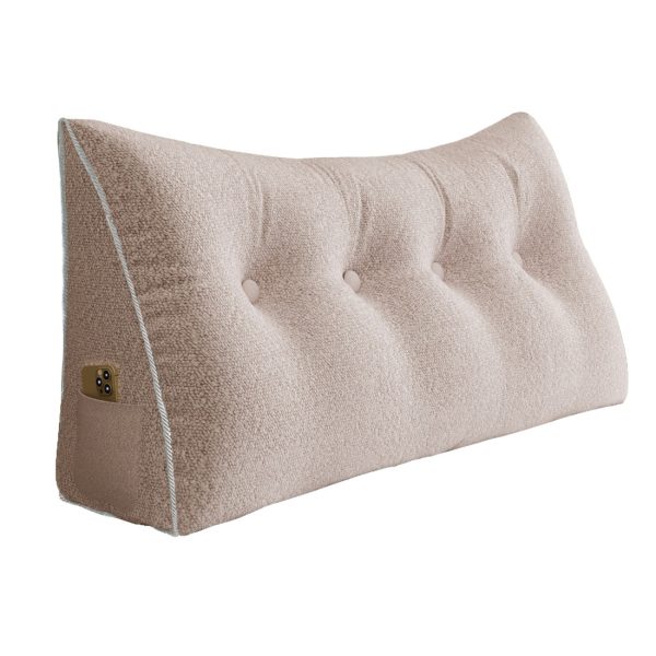 Large Wedge Reading Pillow for Bed Daybed Bolster Backrest Light Pink