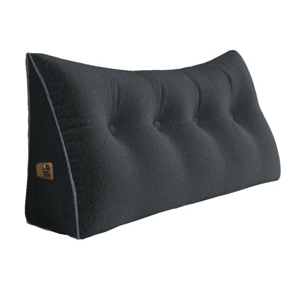 Large Headboard Reading Pillow for Bed Daybed Bolster Backrest Gray