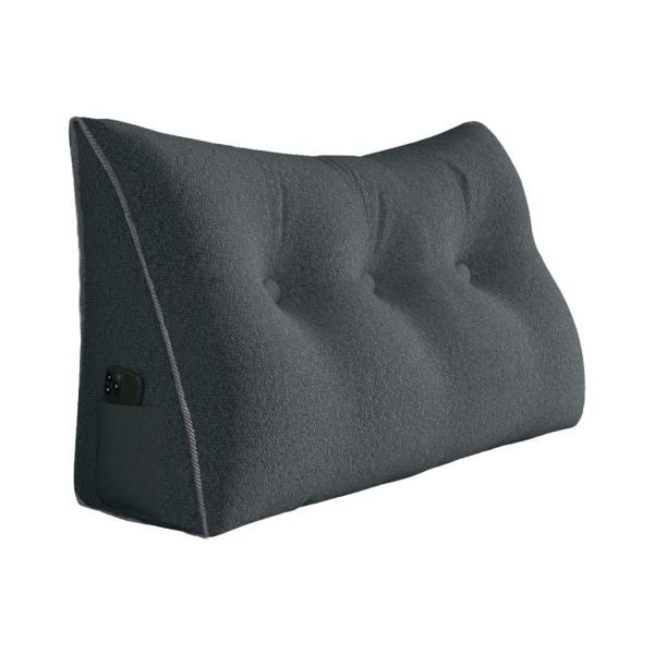 Large Headboard Reading Pillow for Bed Daybed Bolster Backrest Gray - Image 13