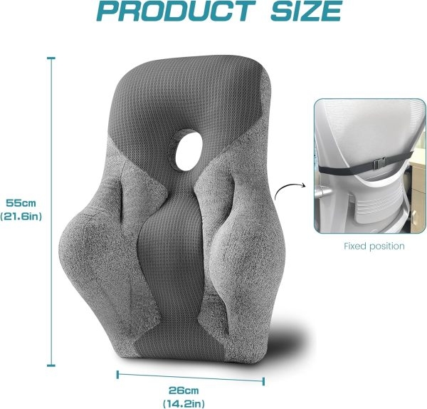 Office Chair Back Support, Ergonomic Lumbar Pillow, 3D Mesh - Image 2