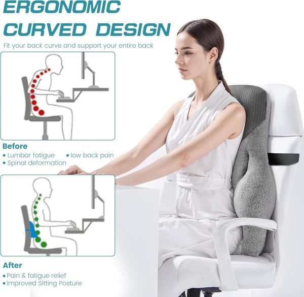 Office Chair Back Support, Ergonomic Lumbar Pillow, 3D Mesh - Image 7