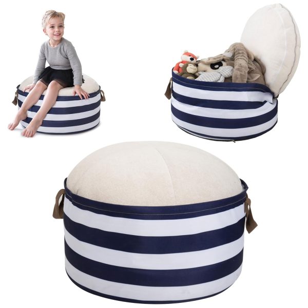 Space-Saving Ottoman Pouf with Storage - Round & Comfy for Any Room