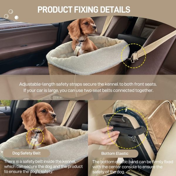 Small Dog Car Seat with Safety Belt for Front Seat - Image 4