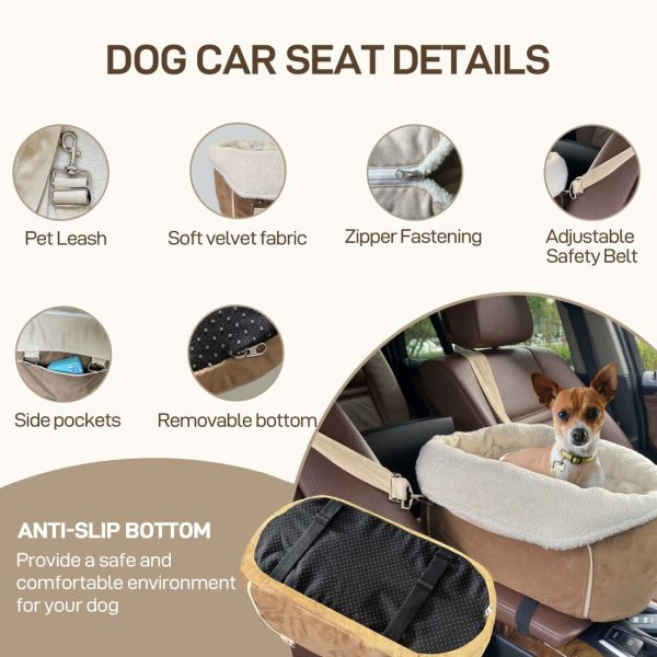 Small Dog Car Seat with Safety Belt for Front Seat - Image 7