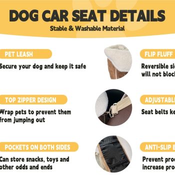 small dog car seat with safety belt 3864