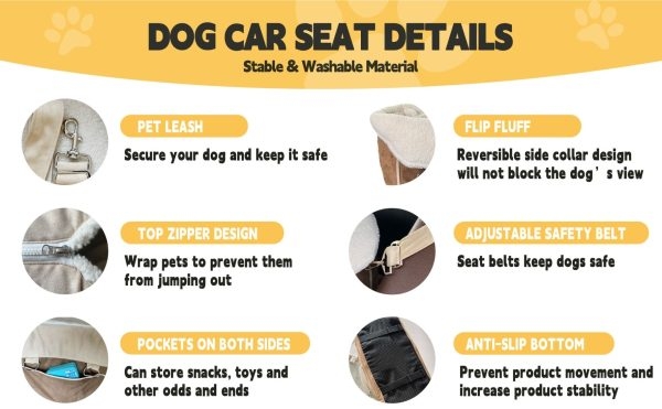 Small Dog Car Seat with Safety Belt for Front Seat - Image 13