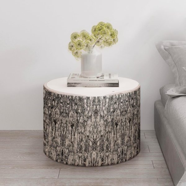 Wood Log Ottoman Pouf Cushion - Foam & Removable Cover - Image 3