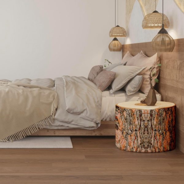 Wood Log Ottoman Pouf Cushion - Foam & Removable Cover - Image 7