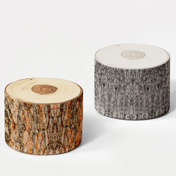 Wood Log Ottoman Pouf Cushion - Foam & Removable Cover - Image 11