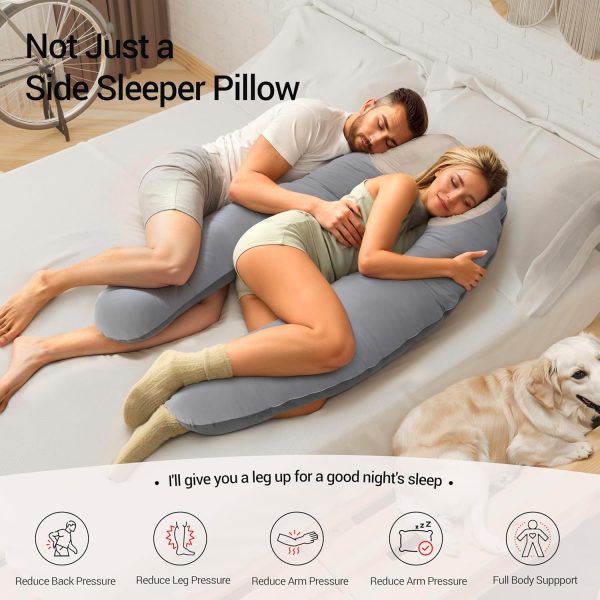 Full Body U-Shape Pillow for Side Sleepers & Reading - Image 3