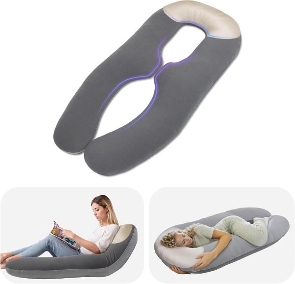 Full Body U-Shape Pillow for Side Sleepers & Reading - Image 7