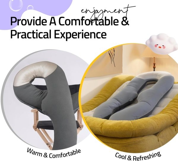 Full Body U-Shape Pillow for Side Sleepers & Reading - Image 12