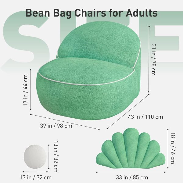 Cute Seashell Bean Bag Chair for Teens and Adults - Image 3