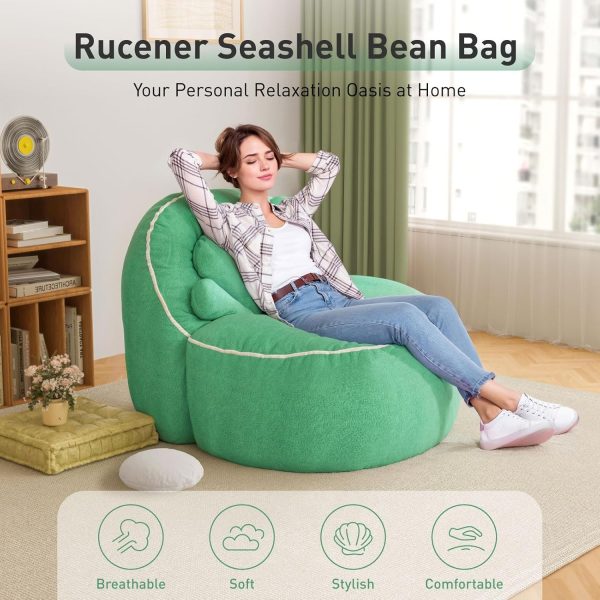 Cute Seashell Bean Bag Chair for Teens and Adults - Image 4