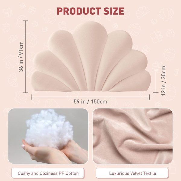 Seashell Shaped Headboard Cushion for Bedroom Decor - Image 13